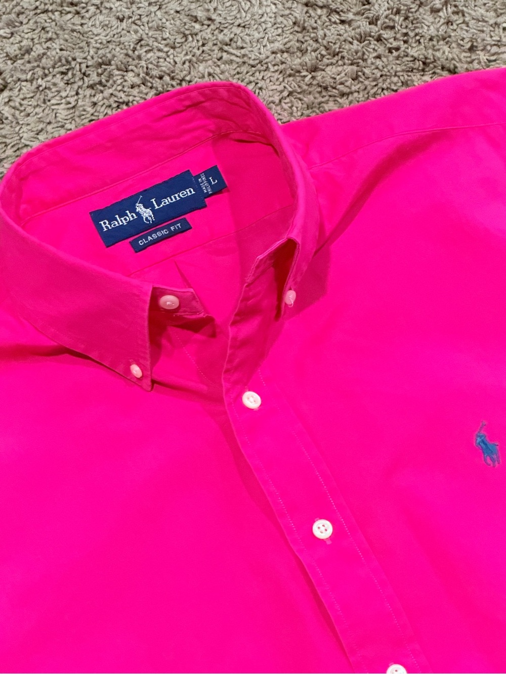 Polo by Ralph Lauren Hot Pink Button-Down Shirt